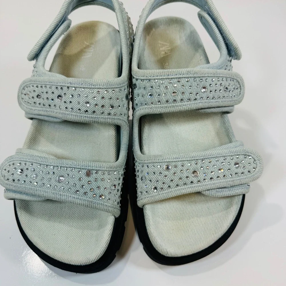 Zara Light‎ Blue Sandals with Crystals